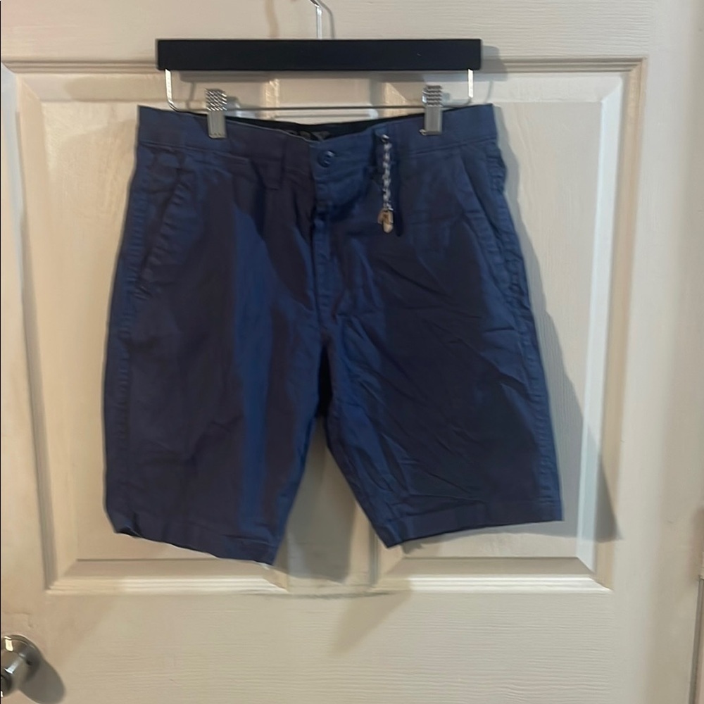 Stylish Navy Flat Front Men's Shorts